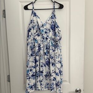 SHEIN Blue Floral Midi Dress
